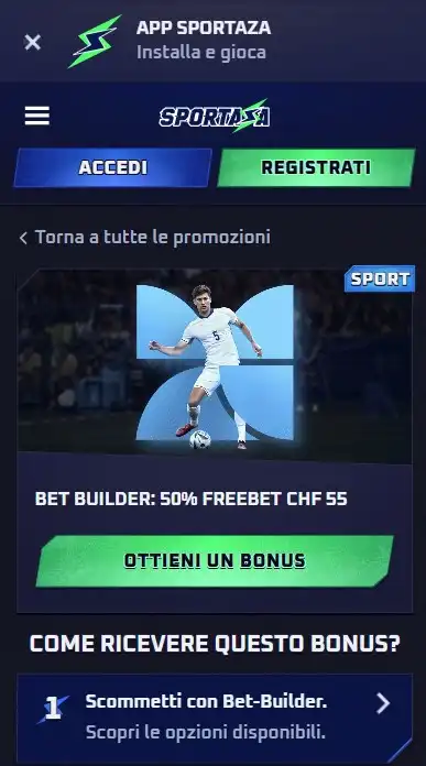 Bonus Scommesse Sportive sull’App