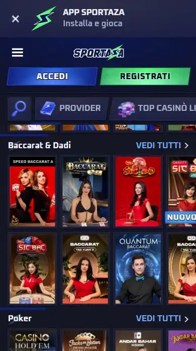 Baccarat e altri giochi da tavolo